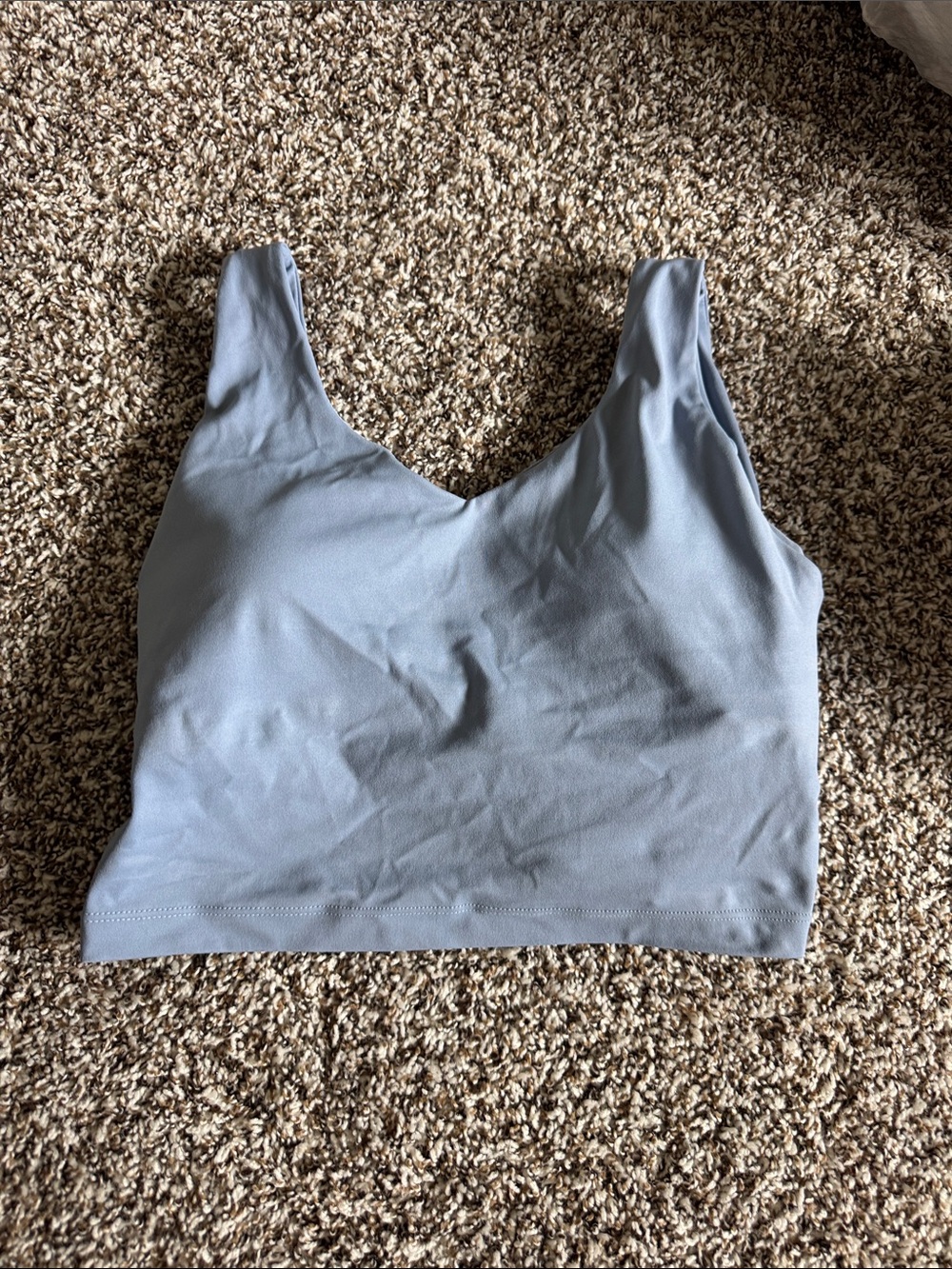Amazon Women's Light Blue V-Neck Crop Tank Top